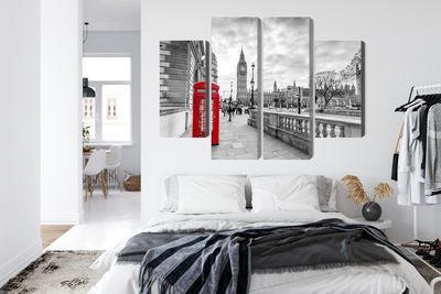 Ljuddämpande tavla - Red London telephone booth 3d