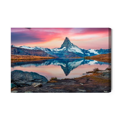 Ljuddämpande tavla - Morning in the swiss alps