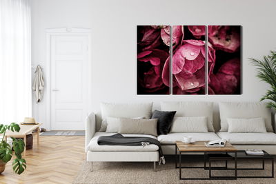 Ljuddämpande tavla - Peony flowers close up 3d