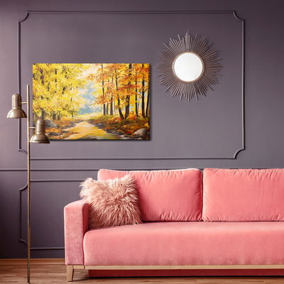 Ljuddämpande tavla - Rocks in the autumn forest