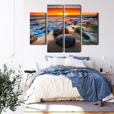 Ljuddämpande tavla - 3d beach sunset