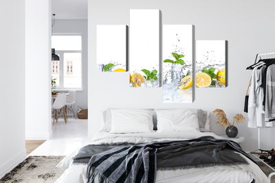 Ljuddämpande tavla - Mint leaves with lemons