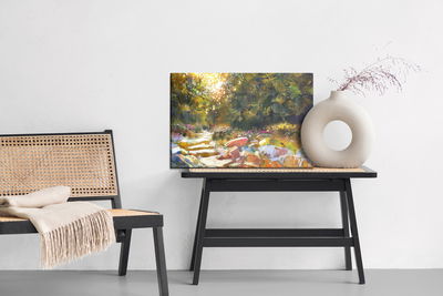 Ljuddämpande tavla - Trees and autumn flowers