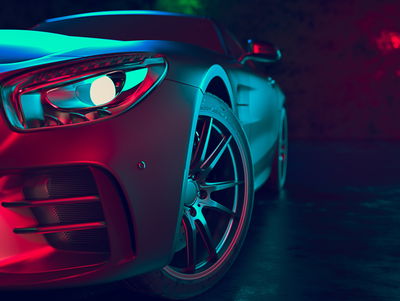 Ljuddämpande tavla - Front of a 3d sports car