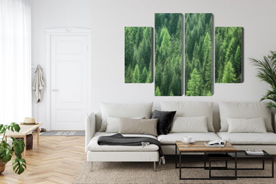 Ljuddämpande tavla - 3d green forest view