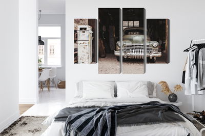 Ljuddämpande tavla - Old car in vintage style