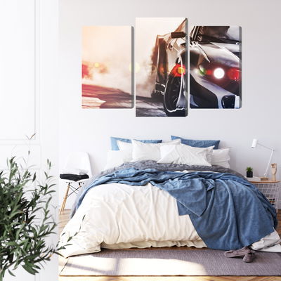 Ljuddämpande tavla - Black drifting 3d car