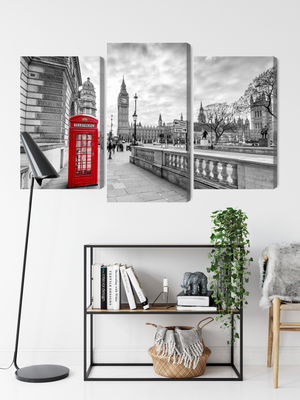 Ljuddämpande tavla - Red London telephone booth 3d