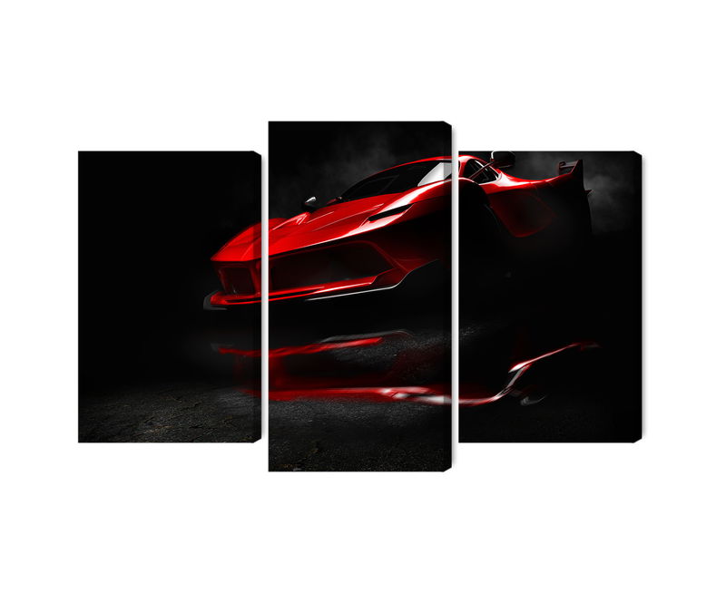 Ljuddämpande tavla - Red sports car 3d