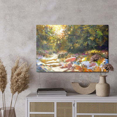 Ljuddämpande tavla - Trees and autumn flowers