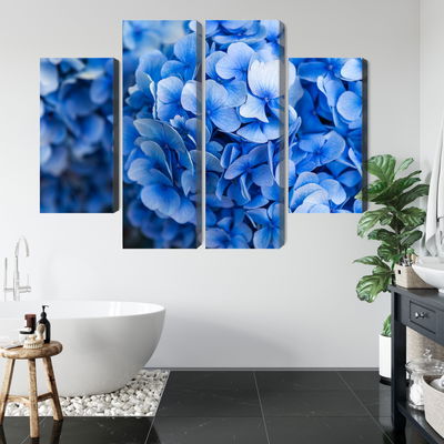Ljuddämpande tavla - Blue hydrangea flowers close