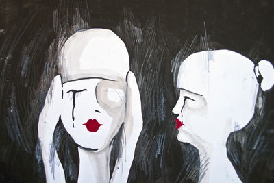 Ljuddämpande tavla - An abstract portrait of two