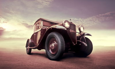 Ljuddämpande tavla - Vintage car with a 3d effect