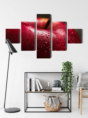 Ljuddämpande tavla - Red apple on a macro scale