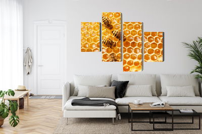 Ljuddämpande tavla - Bees on the honeycomb