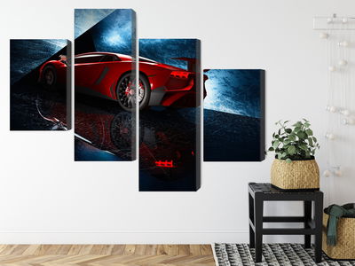 Ljuddämpande tavla - Sports car on an abstract