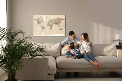 Ljuddämpande tavla - Physical world map