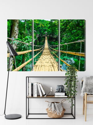 Ljuddämpande tavla - Bamboo bridge in the rain