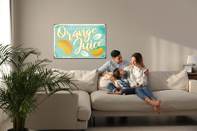 Ljuddämpande tavla - Oranges and retro lettering