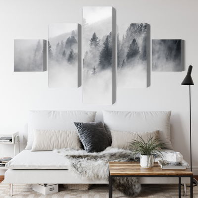 Ljuddämpande tavla - The forest is shrouded in fog