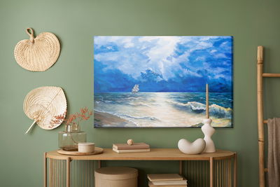 Ljuddämpande tavla - Dark clouds over the sea