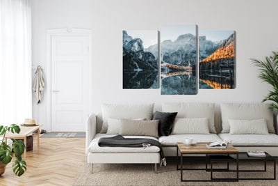 Ljuddämpande tavla - Italian lake braies 3d