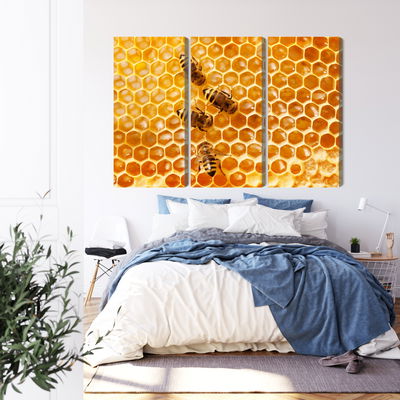 Ljuddämpande tavla - Bees on the honeycomb