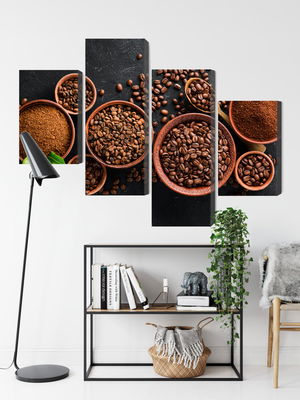 Ljuddämpande tavla - Ground coffee and beans