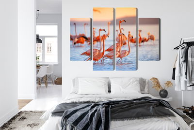 Ljuddämpande tavla - A flock of flamingos