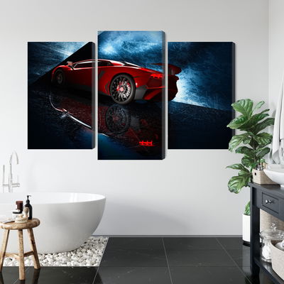 Ljuddämpande tavla - Sports car on an abstract