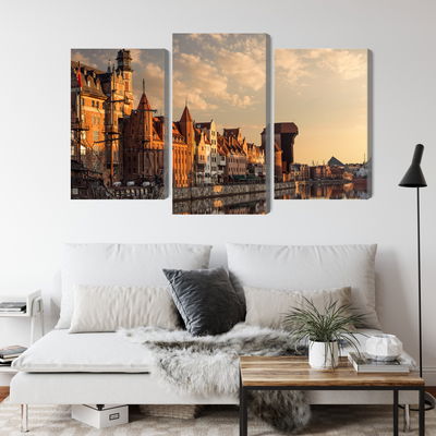 Ljuddämpande tavla - The port of gdansk at sunset