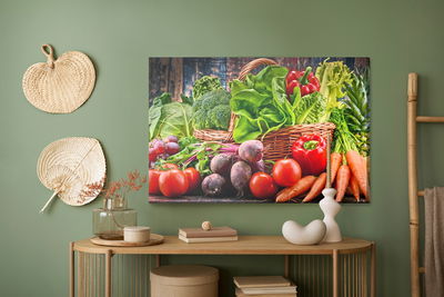 Ljuddämpande tavla - Rich basket of vegetables