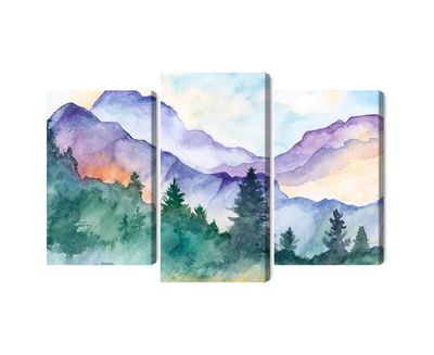 Ljuddämpande tavla - Painted mountain landscape