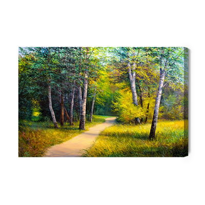 Ljuddämpande tavla - Path in a birch forest