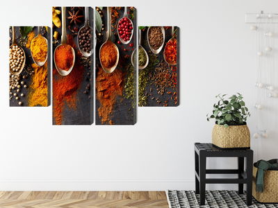 Ljuddämpande tavla - Spices on a black background