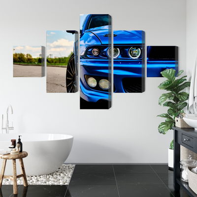 Ljuddämpande tavla - Front of a blue sports car
