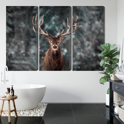 Ljuddämpande tavla - Deer in the forest 3d