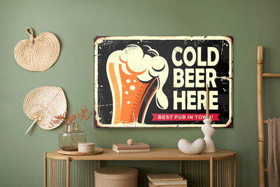 Ljuddämpande tavla - A mug of beer and retro