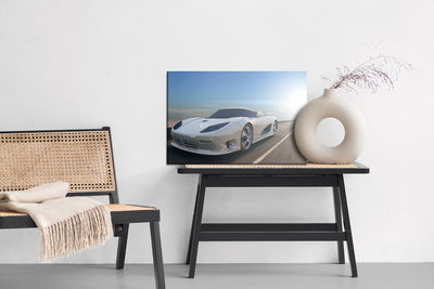 Ljuddämpande tavla - White sports car