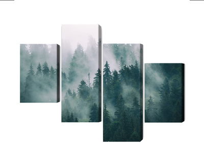 Ljuddämpande tavla - Fog in the green forest