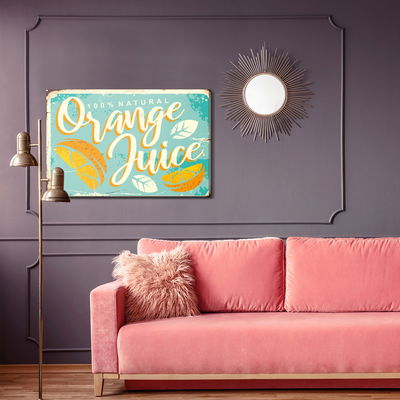 Ljuddämpande tavla - Oranges and retro lettering