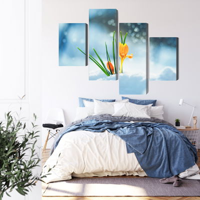 Ljuddämpande tavla - Yellow crocuses breaking