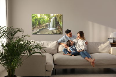 Ljuddämpande tavla - Waterfall in the 3d forest