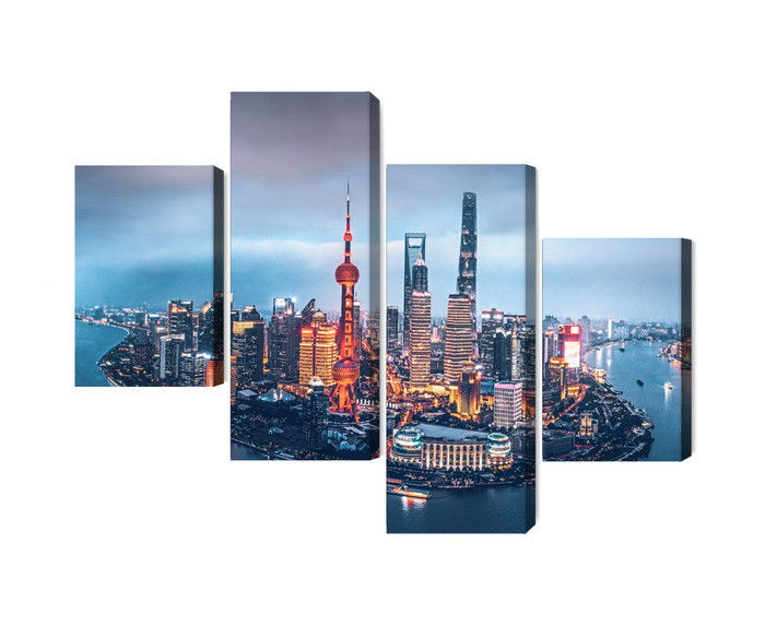 Ljuddämpande tavla - Shanghai panorama at night