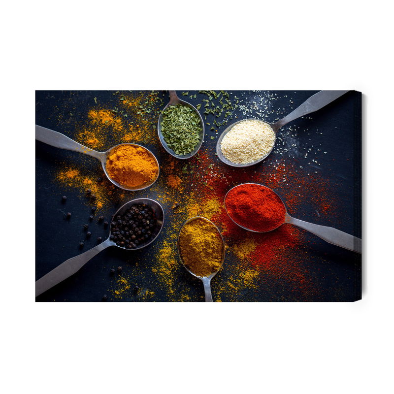 Ljuddämpande tavla - Coloured spices on spoons