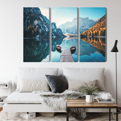 Ljuddämpande tavla - Lake braies in the italian
