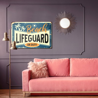 Akoestisch schilderij - Beach typography in vintage