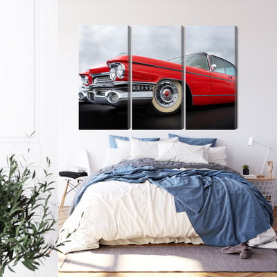 Ljuddämpande tavla - A red car from the 1950s