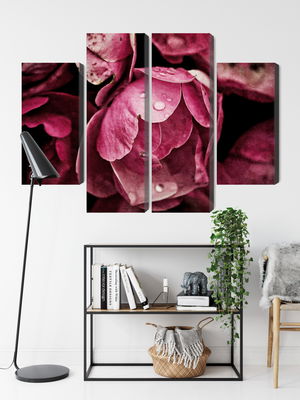 Ljuddämpande tavla - Peony flowers close up 3d