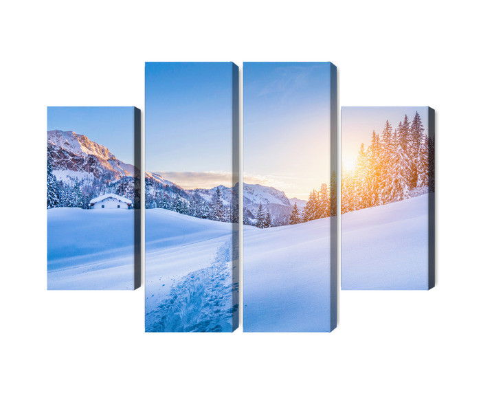 Ljuddämpande tavla - The alps at winter time 3d